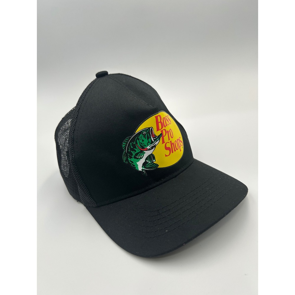 Bass Pro Shops Mesh Trucker Hat Black Snapback Fishing Logo Cap B1033
